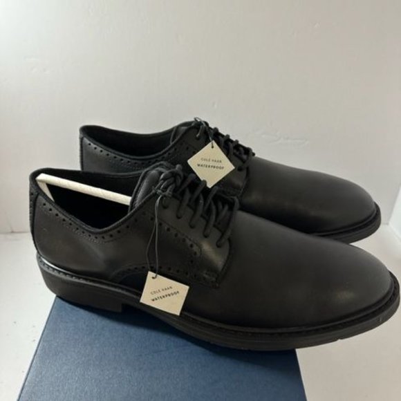 Cole Haan Men\'s The Go-To Oxford Shoe Waterproof  Black Size 10 New In Box